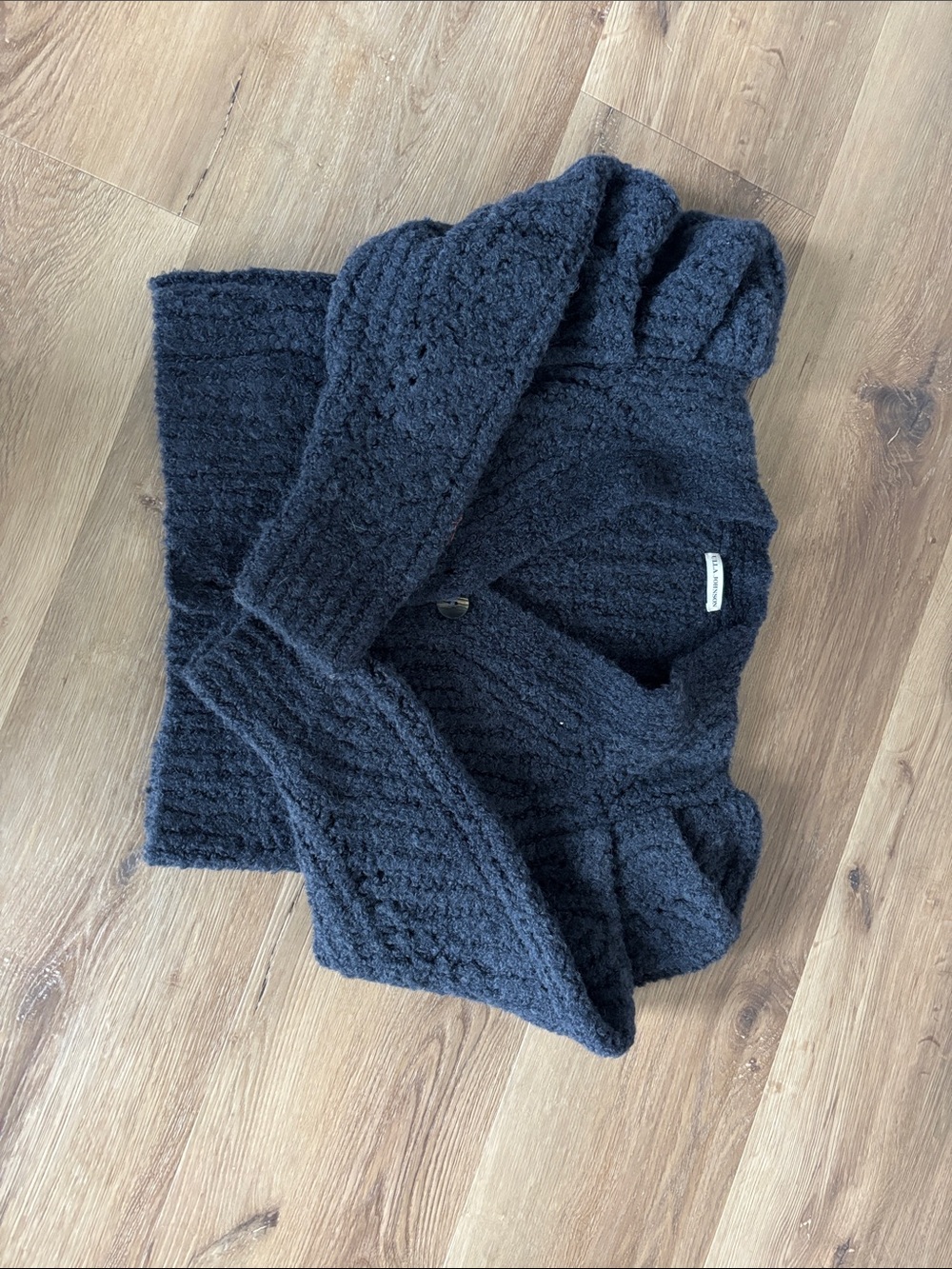 Ulla Johnson Black Textured V-Neck Sweater